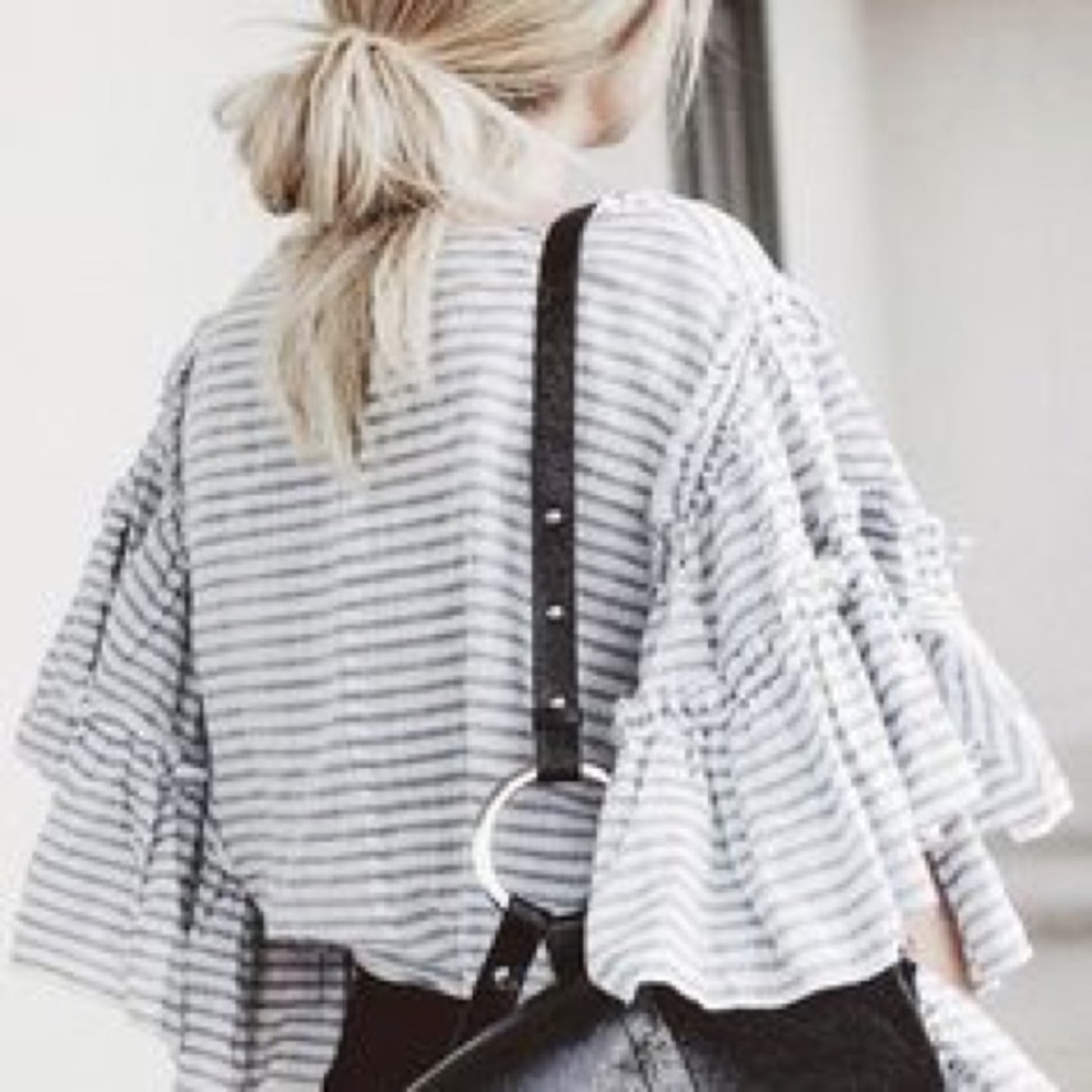 WHO WHAT WEAR RUFFLE TOP